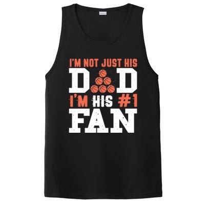 Basketball Father Number 1 Fan Funny Gift Basketball Dad Great Gift PosiCharge Competitor Tank