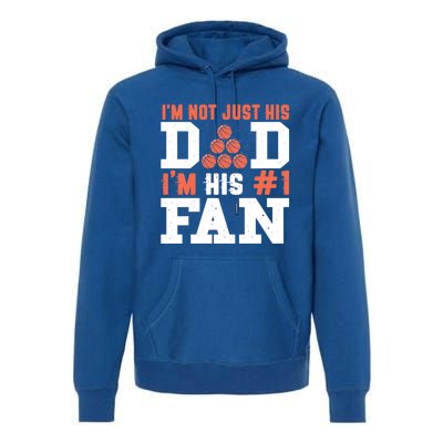 Basketball Father Number 1 Fan Funny Gift Basketball Dad Great Gift Premium Hoodie