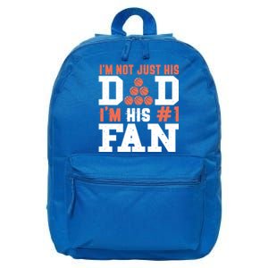 Basketball Father Number 1 Fan Funny Gift Basketball Dad Great Gift 16 in Basic Backpack