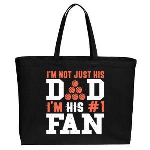 Basketball Father Number 1 Fan Funny Gift Basketball Dad Great Gift Cotton Canvas Jumbo Tote