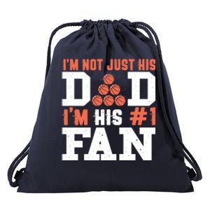 Basketball Father Number 1 Fan Funny Gift Basketball Dad Great Gift Drawstring Bag