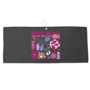 Boho Floral Nicu Crew Nurse Poppin Bottles For The New Year Large Microfiber Waffle Golf Towel