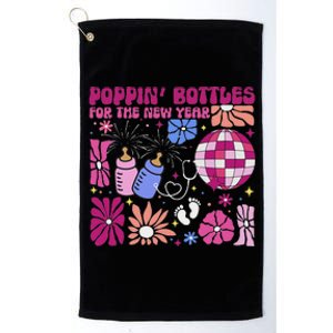 Boho Floral Nicu Crew Nurse Poppin Bottles For The New Year Platinum Collection Golf Towel