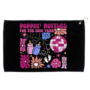 Boho Floral Nicu Crew Nurse Poppin Bottles For The New Year Grommeted Golf Towel