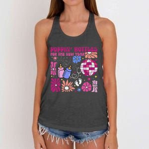 Boho Floral Nicu Crew Nurse Poppin Bottles For The New Year Women's Knotted Racerback Tank