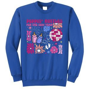 Boho Floral Nicu Crew Nurse Poppin Bottles For The New Year Sweatshirt