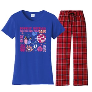 Boho Floral Nicu Crew Nurse Poppin Bottles For The New Year Women's Flannel Pajama Set