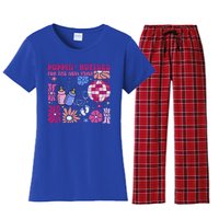 Boho Floral Nicu Crew Nurse Poppin Bottles For The New Year Women's Flannel Pajama Set