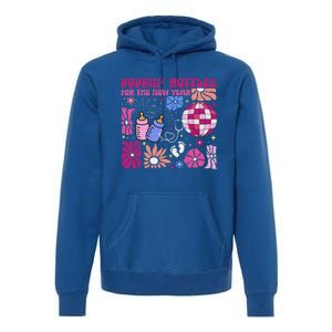 Boho Floral Nicu Crew Nurse Poppin Bottles For The New Year Premium Hoodie