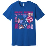 Boho Floral Nicu Crew Nurse Poppin Bottles For The New Year Premium T-Shirt