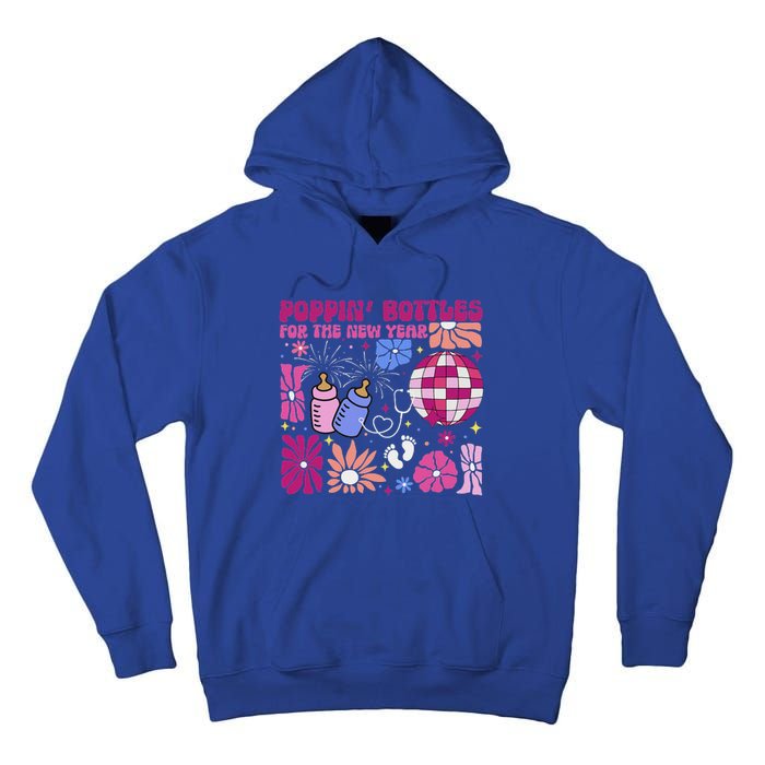 Boho Floral Nicu Crew Nurse Poppin Bottles For The New Year Tall Hoodie