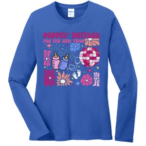 Boho Floral Nicu Crew Nurse Poppin Bottles For The New Year Ladies Long Sleeve Shirt