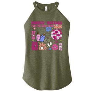 Boho Floral Nicu Crew Nurse Poppin Bottles For The New Year Women's Perfect Tri Rocker Tank