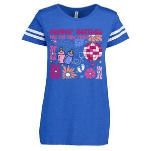 Boho Floral Nicu Crew Nurse Poppin Bottles For The New Year Enza Ladies Jersey Football T-Shirt