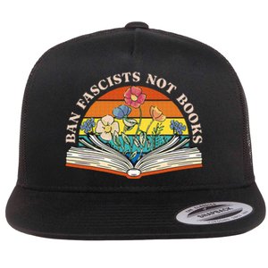 Ban Fascists Not Books Flat Bill Trucker Hat