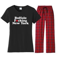 Buffalo Fucking New York Heart 716 Buffalo Ny Women's Flannel Pajama Set