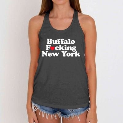 Buffalo Fucking New York Heart 716 Buffalo Ny Women's Knotted Racerback Tank