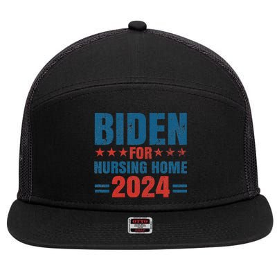 Biden for Nursing Home 2024 Pro Trump 2024 Election Costume 7 Panel Mesh Trucker Snapback Hat