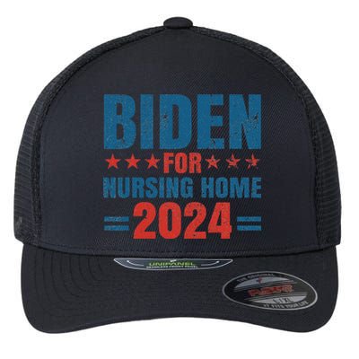 Biden for Nursing Home 2024 Pro Trump 2024 Election Costume Flexfit Unipanel Trucker Cap