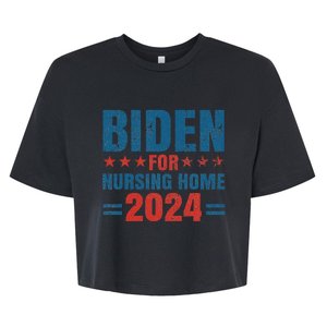 Biden for Nursing Home 2024 Pro Trump 2024 Election Costume Bella+Canvas Jersey Crop Tee