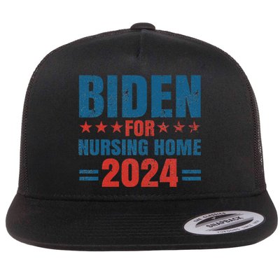 Biden for Nursing Home 2024 Pro Trump 2024 Election Costume Flat Bill Trucker Hat