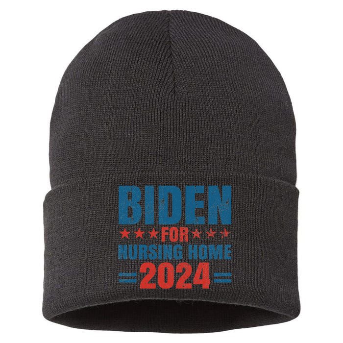 Biden for Nursing Home 2024 Pro Trump 2024 Election Costume Sustainable Knit Beanie