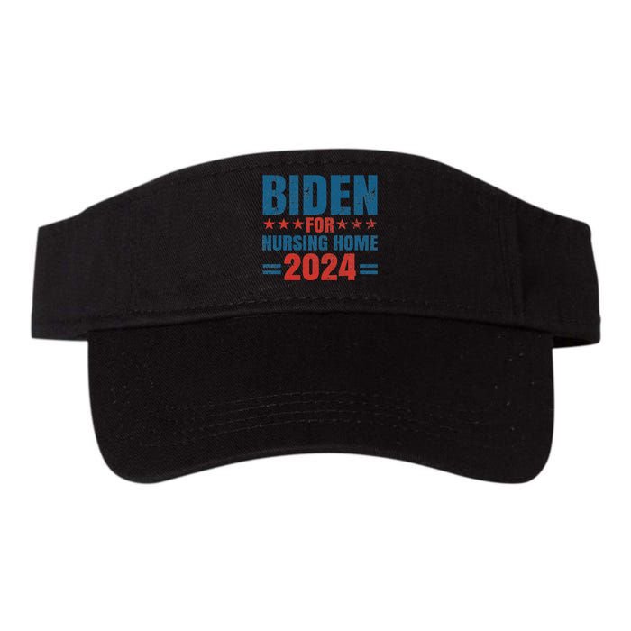 Biden for Nursing Home 2024 Pro Trump 2024 Election Costume Valucap Bio-Washed Visor