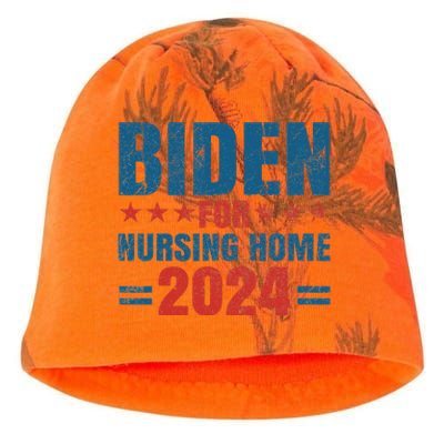 Biden for Nursing Home 2024 Pro Trump 2024 Election Costume Kati - Camo Knit Beanie