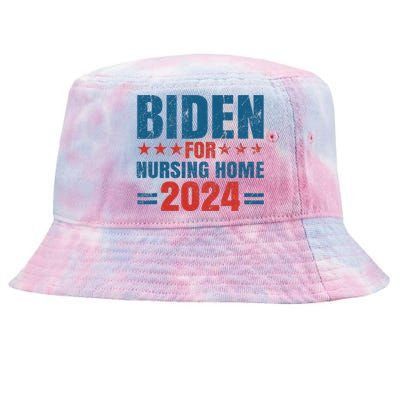 Biden for Nursing Home 2024 Pro Trump 2024 Election Costume Tie-Dyed Bucket Hat