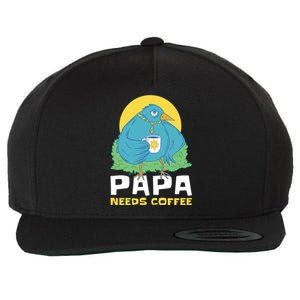 Bird Father Needs Coffee For Fathersday Gift Wool Snapback Cap