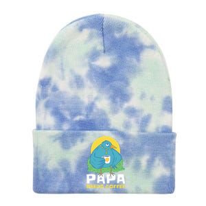 Bird Father Needs Coffee For Fathersday Gift Tie Dye 12in Knit Beanie