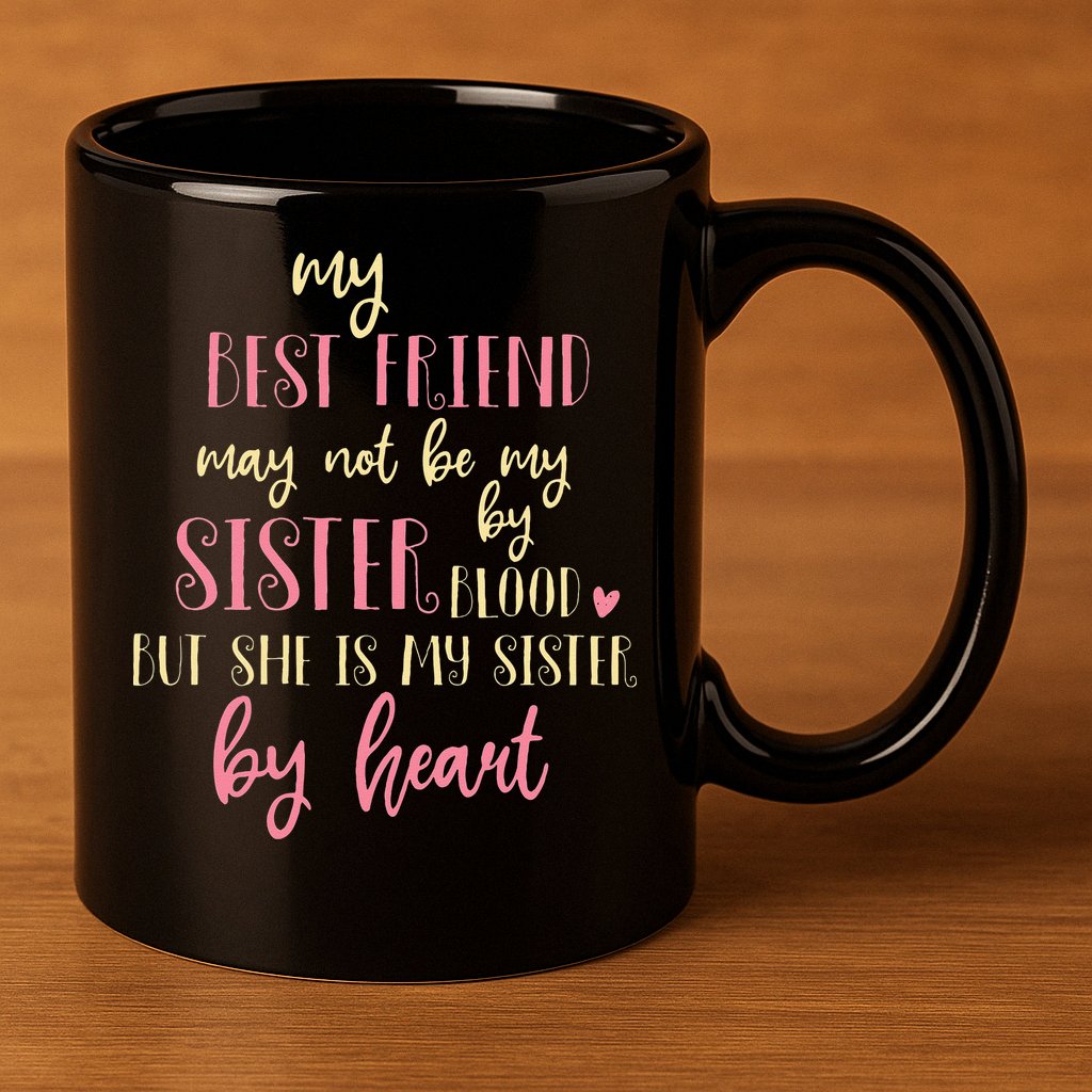 Best Friend Not By Blood But Buy Heart BFF Best Friend 11oz C Handle Ceramic Mug