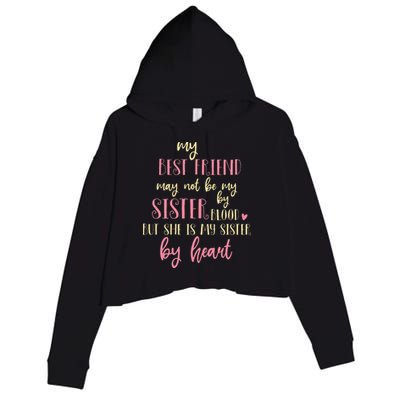 Best Friend Not By Blood But Buy Heart BFF Best Friend Crop Fleece Hoodie