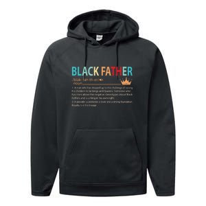 Black Father Noun Fathers Day Gifts Classic Gifts Performance Fleece Hoodie