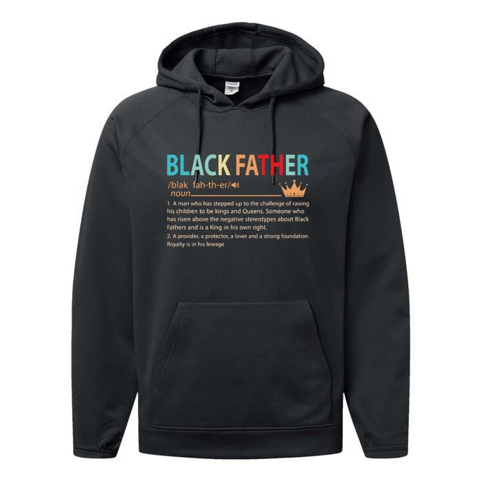 Black Father Noun Fathers Day Gifts Classic Gifts Performance Fleece Hoodie