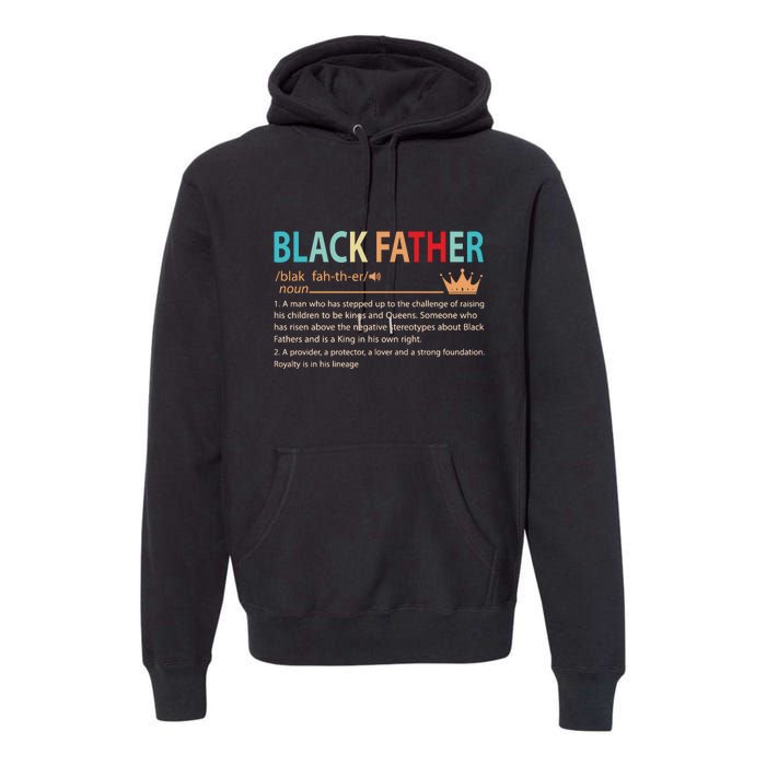 Black Father Noun Fathers Day Gifts Classic Gifts Premium Hoodie