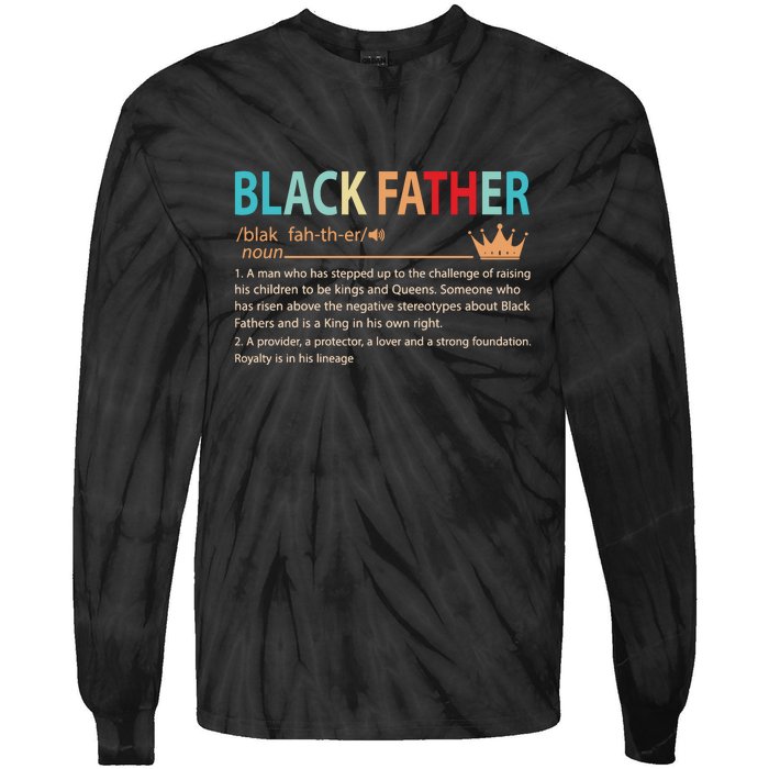 Black Father Noun Fathers Day Gifts Classic Gifts Tie-Dye Long Sleeve Shirt