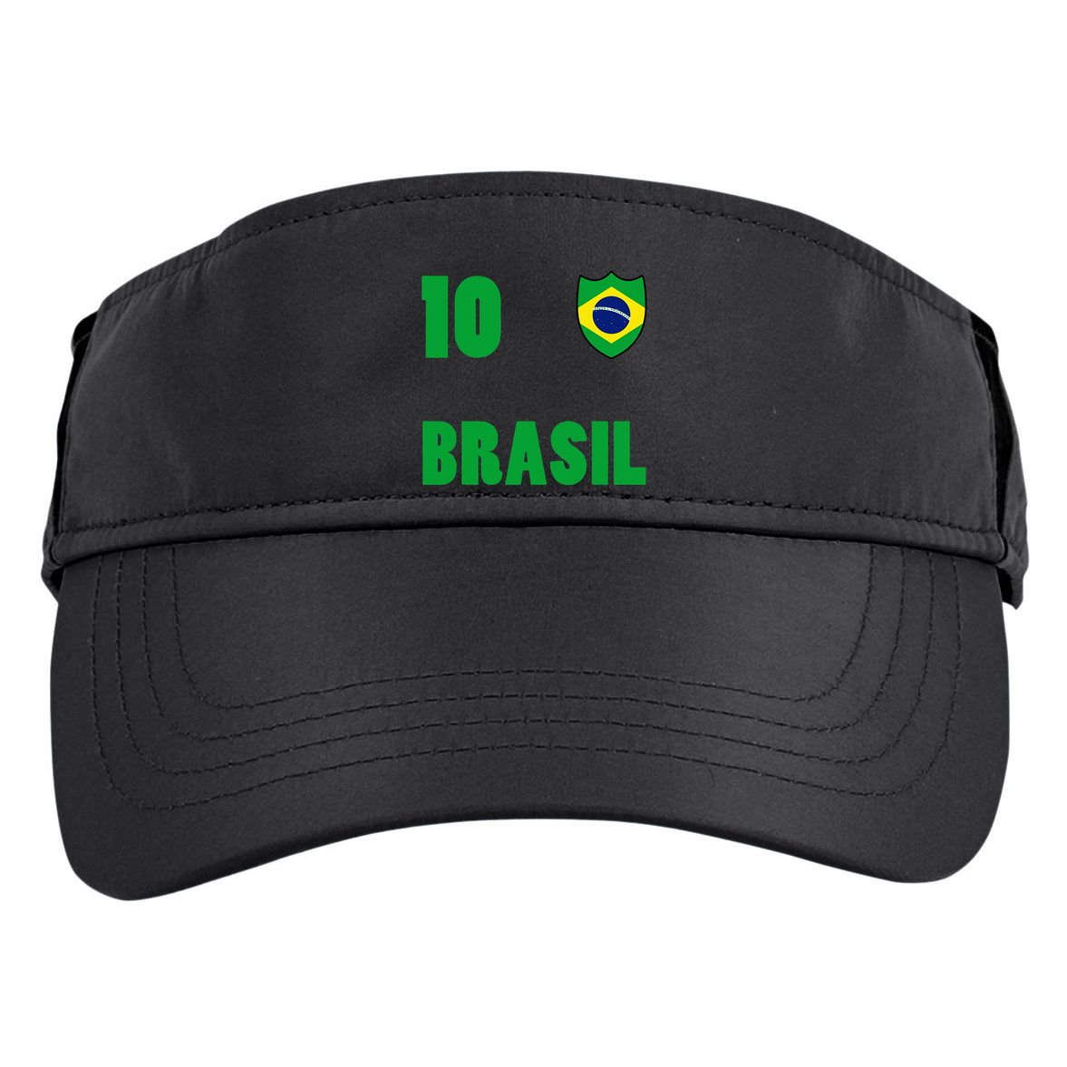 Brazil Flag Number 10 Brasil Adult Drive Performance Visor