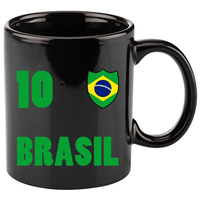 Brazil Flag Number 10 Brasil 11oz C Handle Ceramic Mug