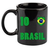 Brazil Flag Number 10 Brasil 11oz C Handle Ceramic Mug
