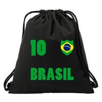 Brazil Flag Number 10 Brasil Drawstring Bag