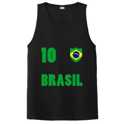 Brazil Flag Number 10 Brasil PosiCharge Competitor Tank