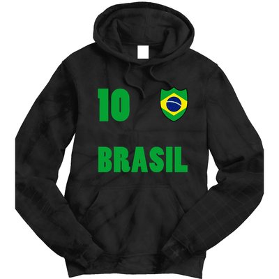 Brazil Flag Number 10 Brasil Tie Dye Hoodie