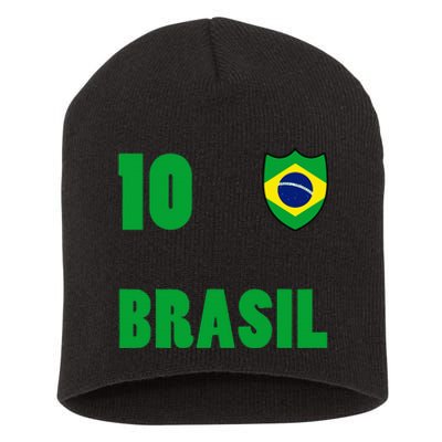 Brazil Flag Number 10 Brasil Short Acrylic Beanie