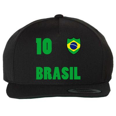 Brazil Flag Number 10 Brasil Wool Snapback Cap