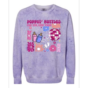 Boho Floral Nicu Crew Nurse Poppin Bottles For The New Year Colorblast Crewneck Sweatshirt