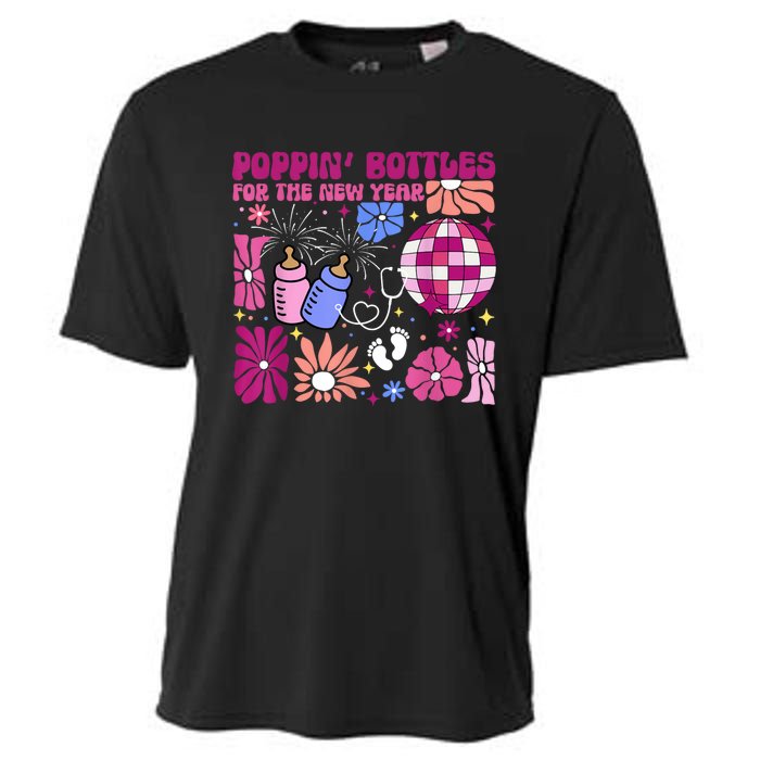 Boho Floral Nicu Crew Nurse Poppin Bottles For The New Year Cooling Performance Crew T-Shirt