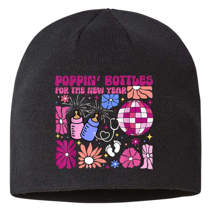 Boho Floral Nicu Crew Nurse Poppin Bottles For The New Year Sustainable Beanie