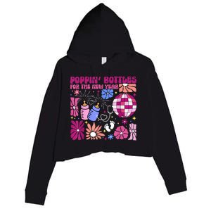 Boho Floral Nicu Crew Nurse Poppin Bottles For The New Year Crop Fleece Hoodie