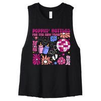 Boho Floral Nicu Crew Nurse Poppin Bottles For The New Year Women's Racerback Cropped Tank